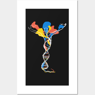 Single Line - DNA Activation (White) Posters and Art